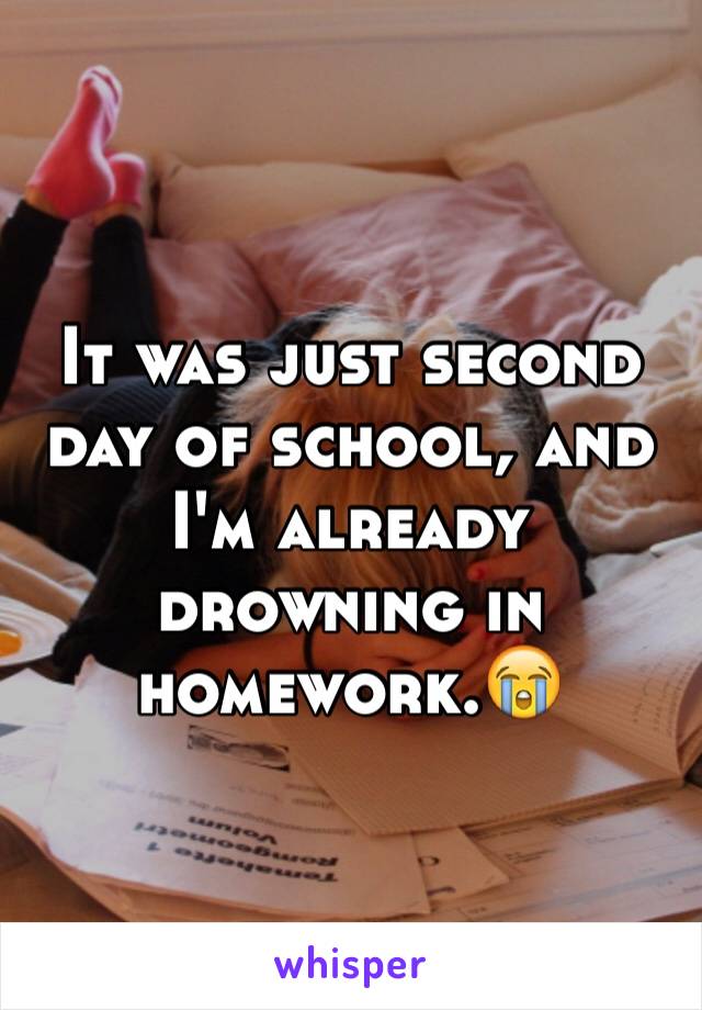 It was just second day of school, and I'm already drowning in homework.😭