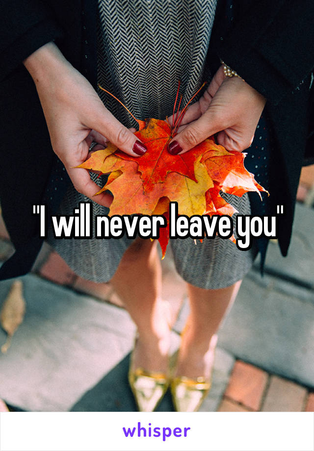 "I will never leave you"