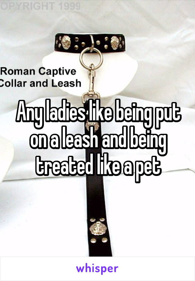 Any ladies like being put on a leash and being treated like a pet