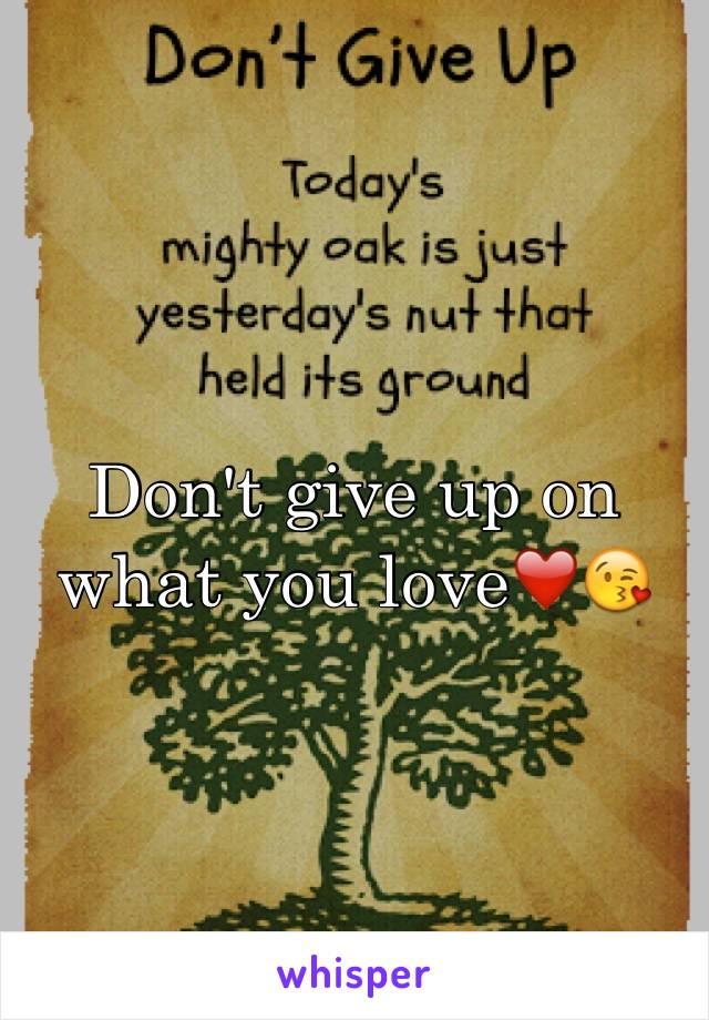 Don't give up on what you love❤️😘