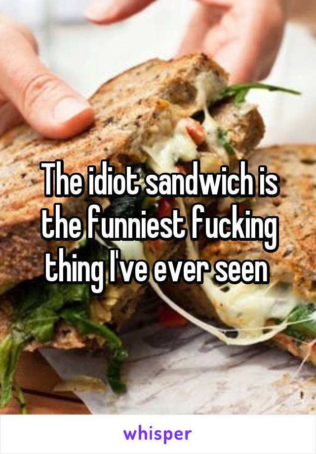 The idiot sandwich is the funniest fucking thing I've ever seen 