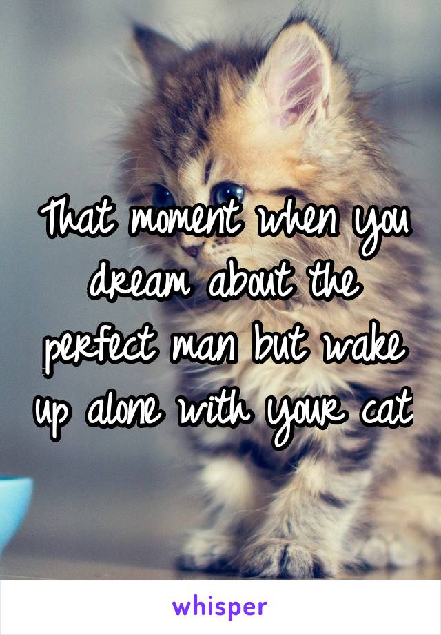 That moment when you dream about the perfect man but wake up alone with your cat