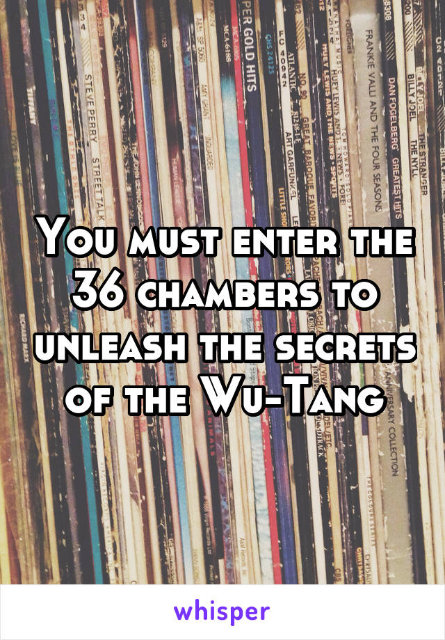 You must enter the 36 chambers to unleash the secrets of the Wu-Tang