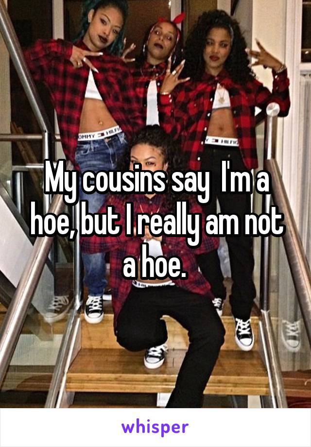 My cousins say  I'm a hoe, but I really am not a hoe. 