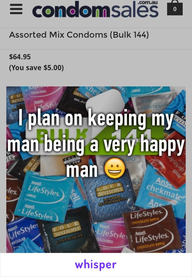 I plan on keeping my man being a very happy man 😀