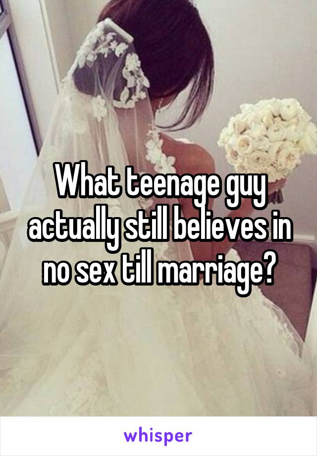 What teenage guy actually still believes in no sex till marriage?