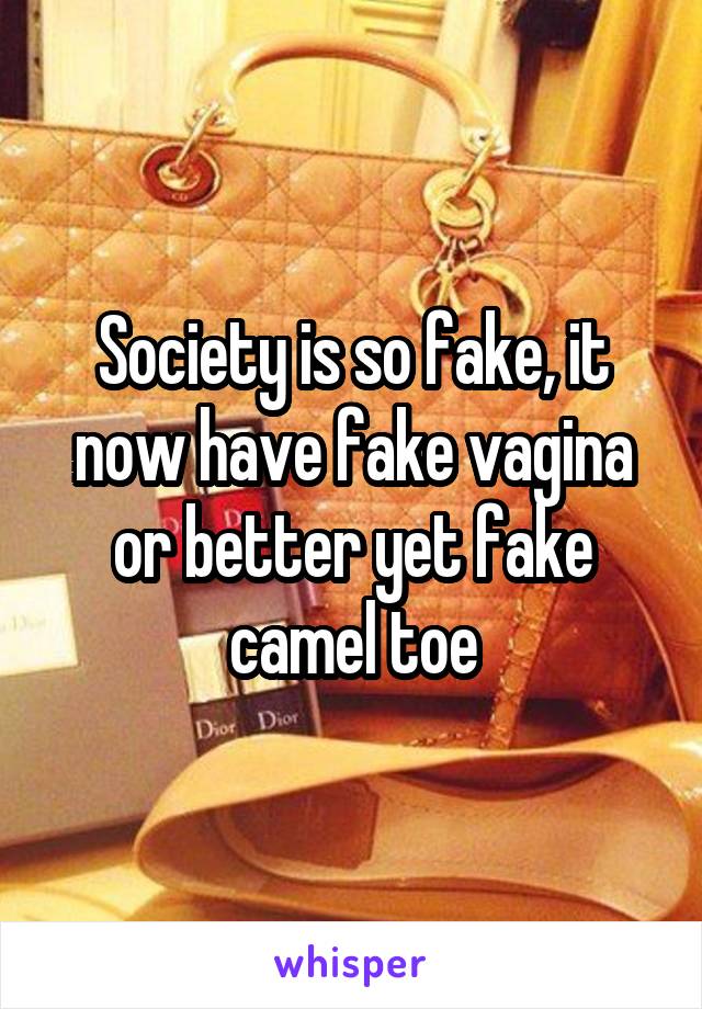 Society is so fake, it now have fake vagina or better yet fake camel toe