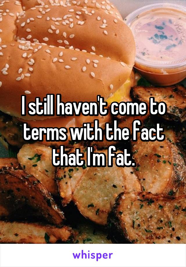 I still haven't come to terms with the fact that I'm fat.