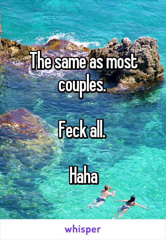 The same as most couples. 

Feck all. 

Haha