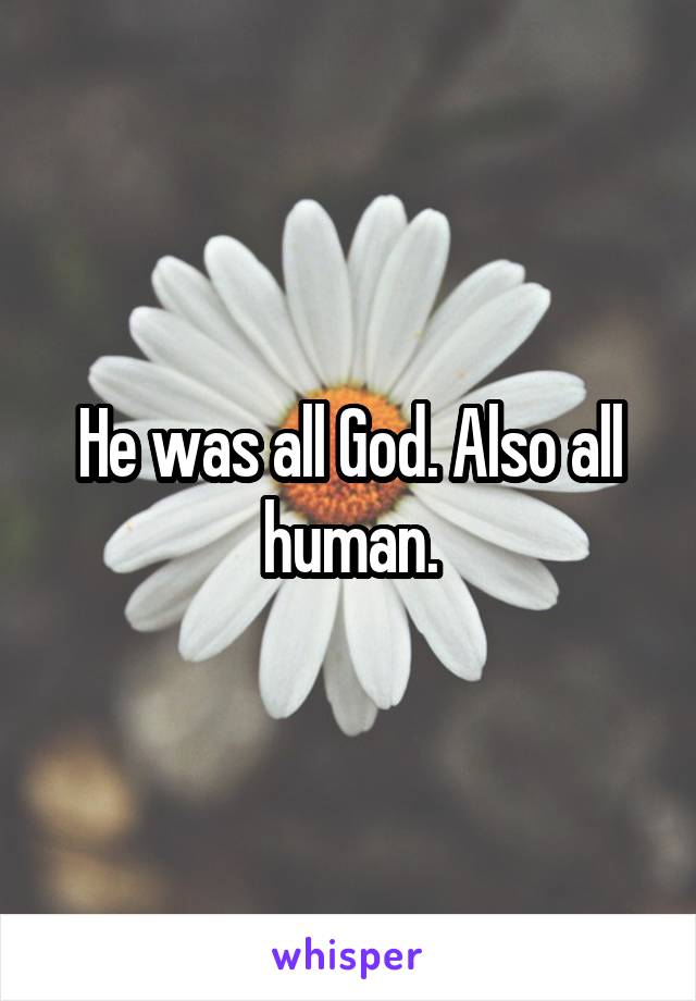 He was all God. Also all human.