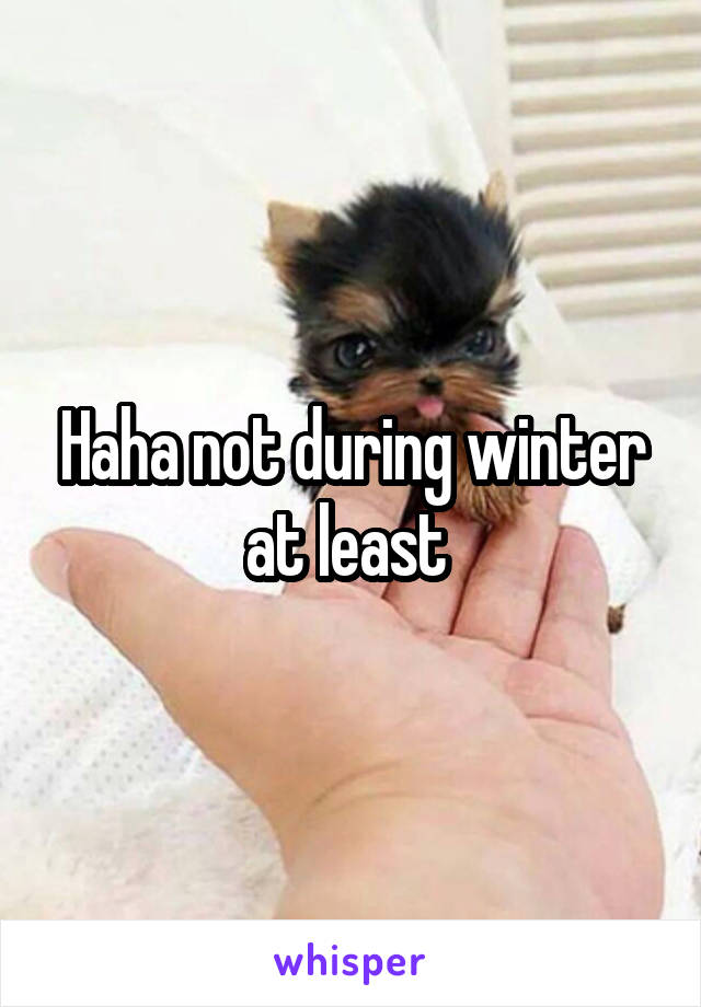 Haha not during winter at least 