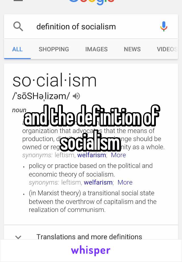 and the definition of socialism 