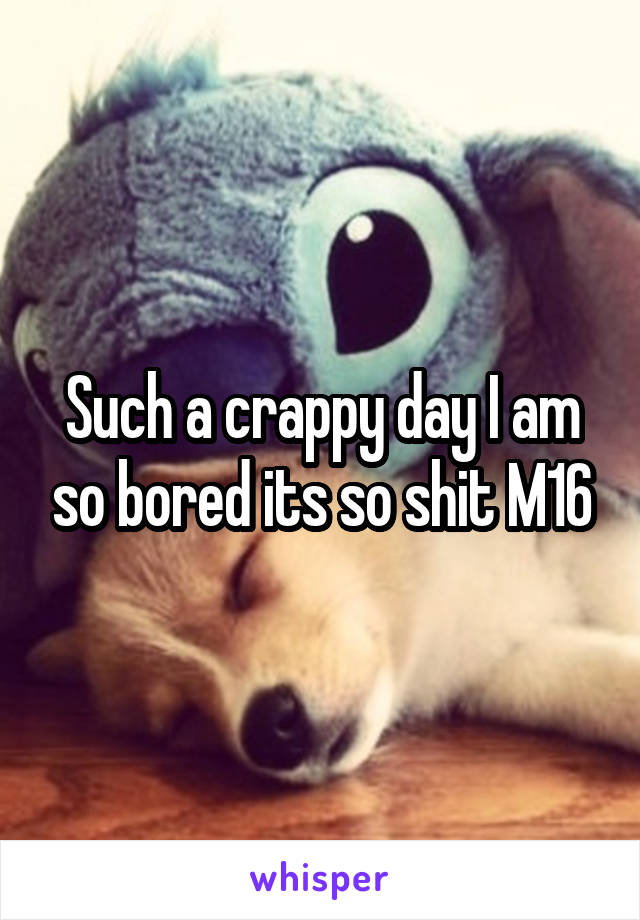 Such a crappy day I am so bored its so shit M16