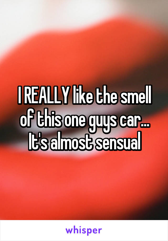 I REALLY like the smell of this one guys car... It's almost sensual