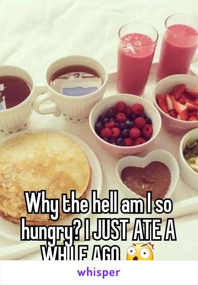 Why the hell am I so hungry? I JUST ATE A WHILE AGO.😲