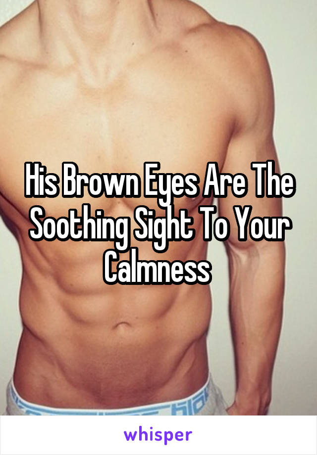 His Brown Eyes Are The Soothing Sight To Your Calmness 