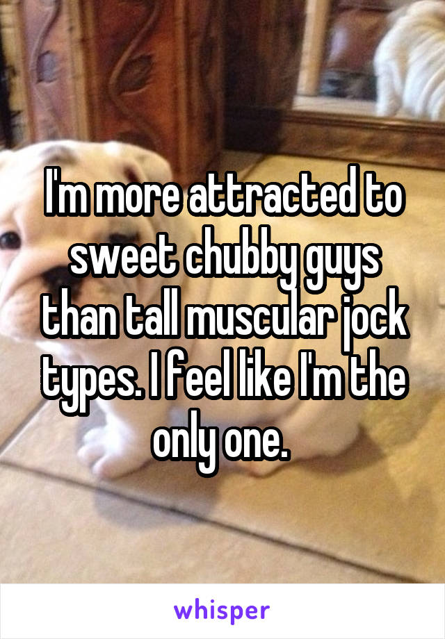 I'm more attracted to sweet chubby guys than tall muscular jock types. I feel like I'm the only one. 