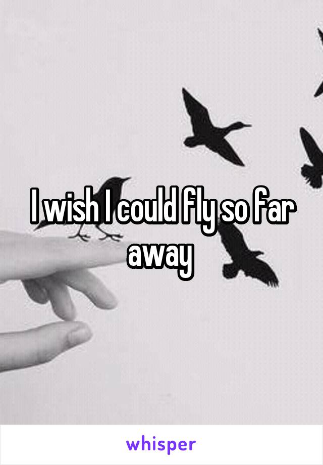 I wish I could fly so far away 