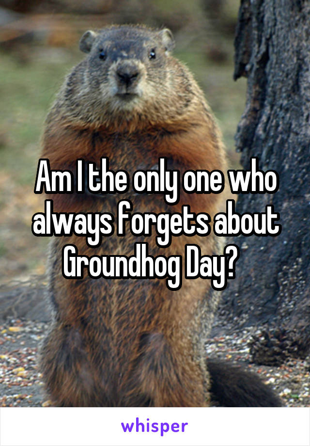 Am I the only one who always forgets about Groundhog Day?  