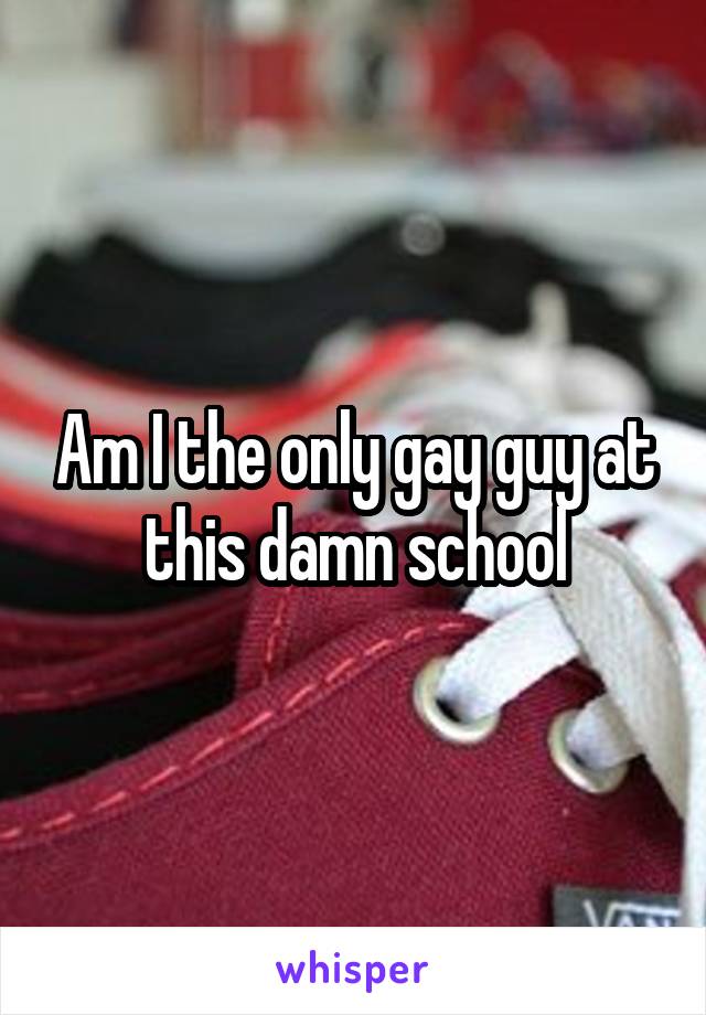 Am I the only gay guy at this damn school