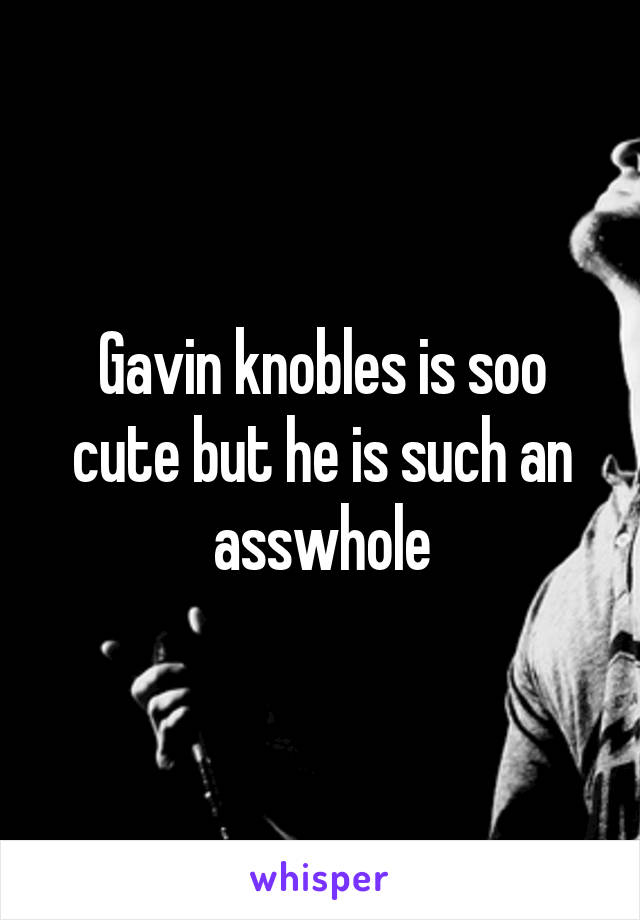 Gavin knobles is soo cute but he is such an asswhole