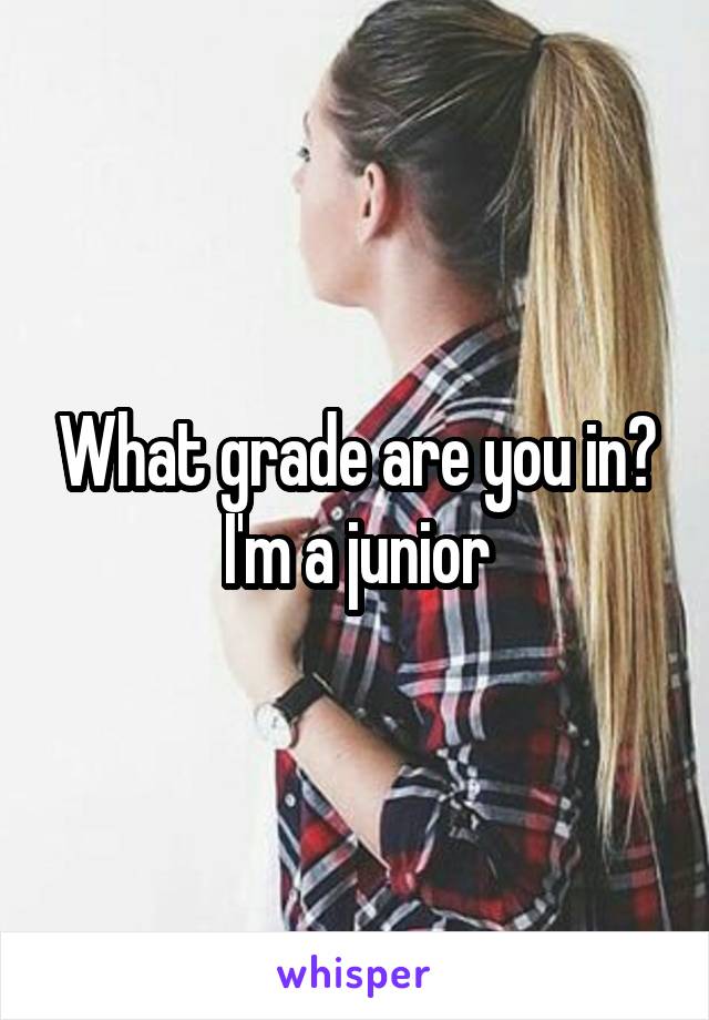 What grade are you in?
I'm a junior