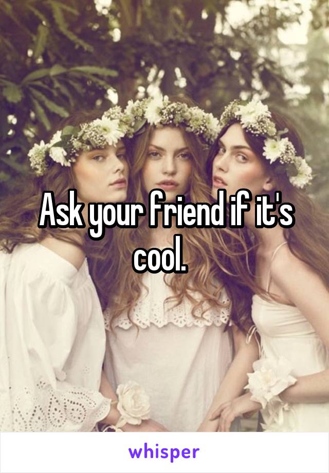 Ask your friend if it's cool.  