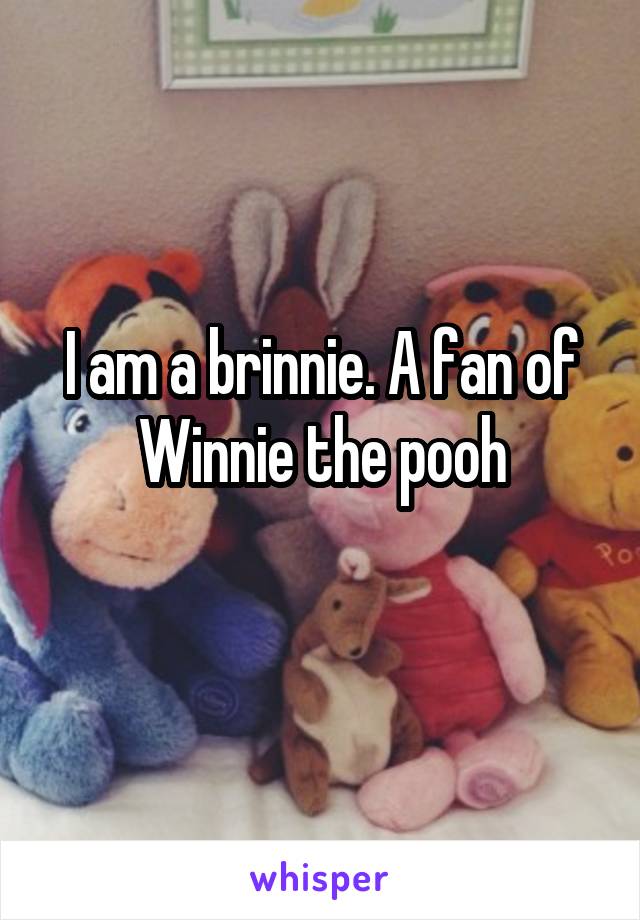 I am a brinnie. A fan of Winnie the pooh
