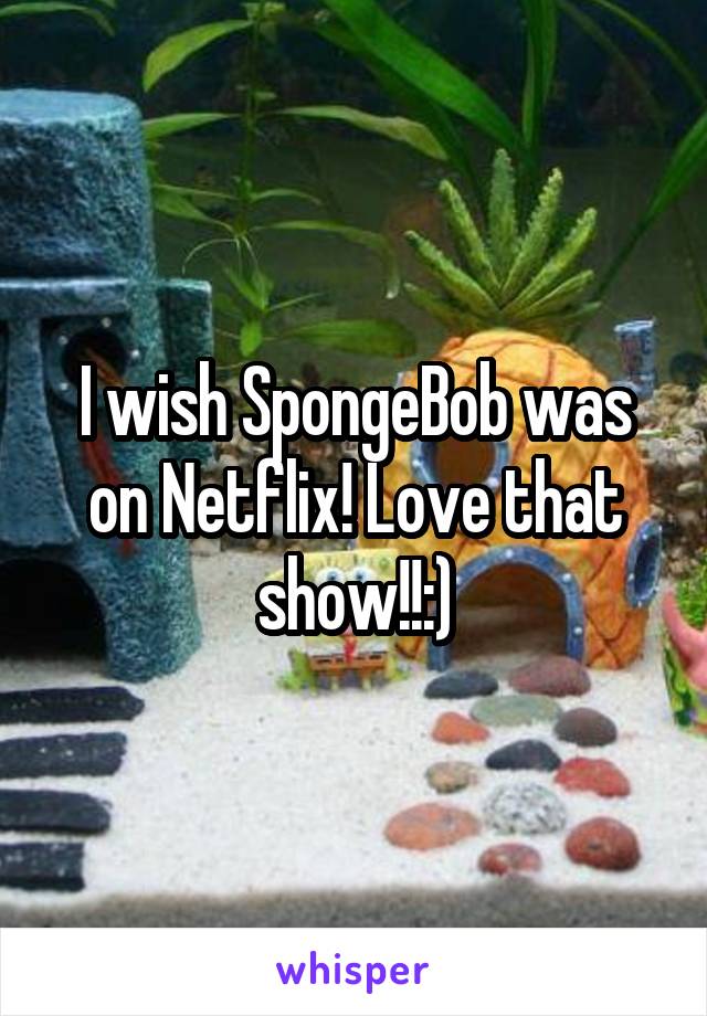 I wish SpongeBob was on Netflix! Love that show!!:)