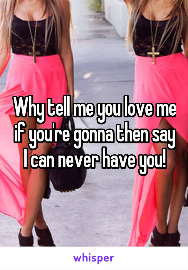 Why tell me you love me if you're gonna then say I can never have you!