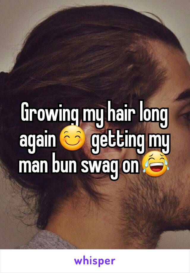 Growing my hair long again😊 getting my man bun swag on😂