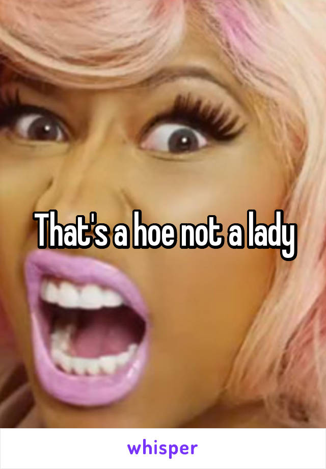 That's a hoe not a lady