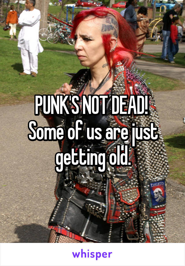 PUNK'S NOT DEAD! 
Some of us are just getting old.