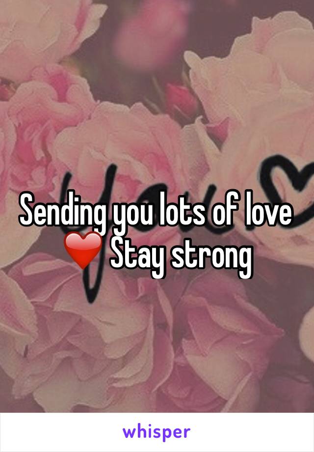 Sending you lots of love ❤️ Stay strong 