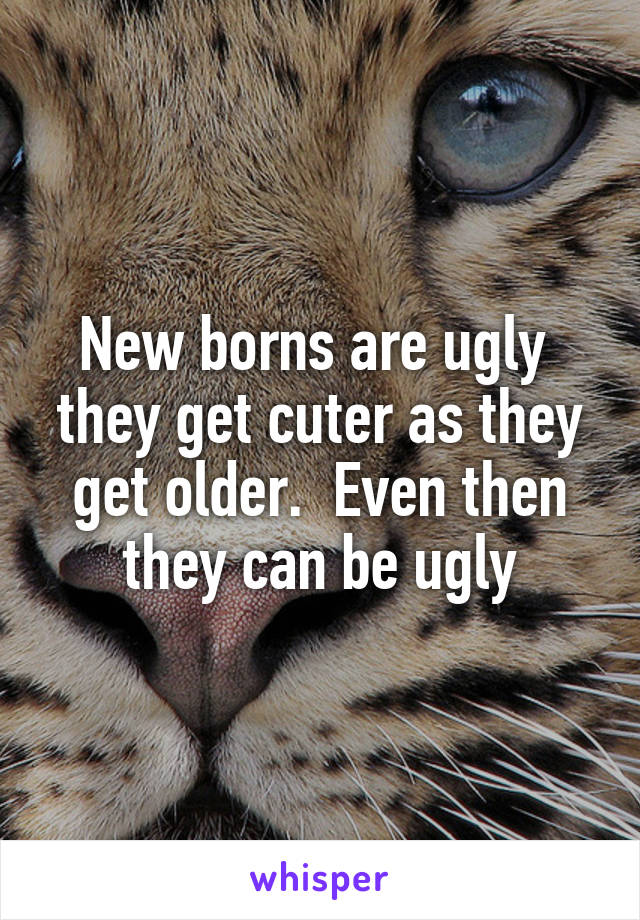 New borns are ugly  they get cuter as they get older.  Even then they can be ugly