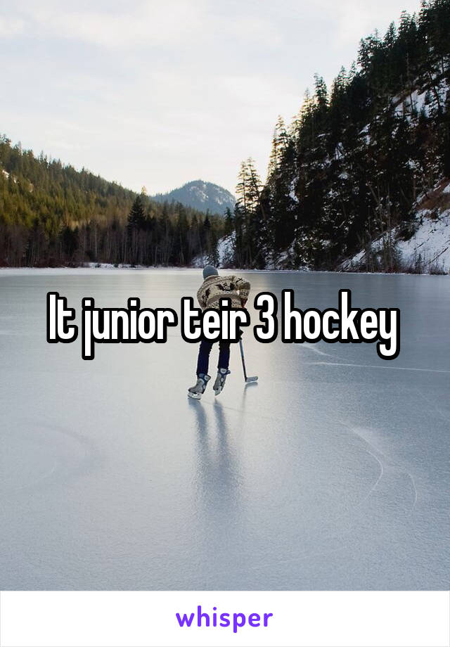 It junior teir 3 hockey 