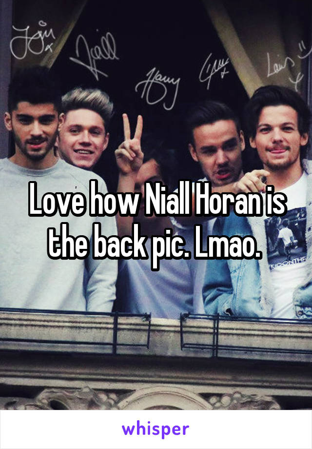 Love how Niall Horan is the back pic. Lmao. 