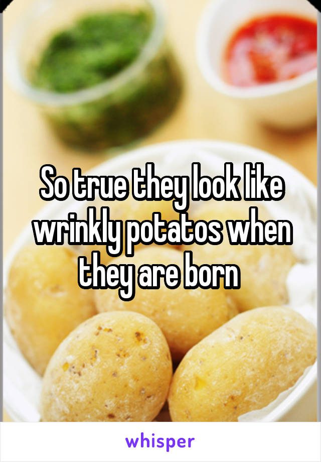 So true they look like wrinkly potatos when they are born 