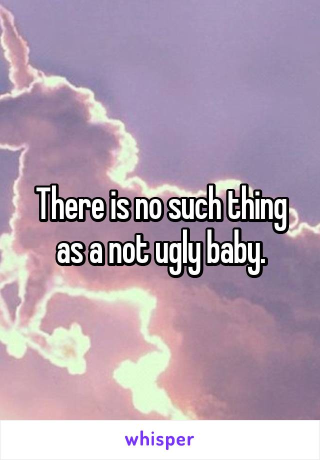 There is no such thing as a not ugly baby.