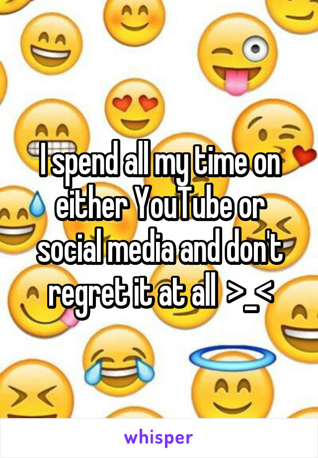 I spend all my time on either YouTube or social media and don't regret it at all  >_<