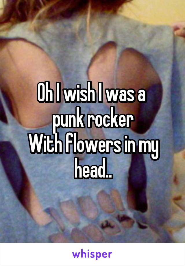 Oh I wish I was a 
punk rocker
With flowers in my head..