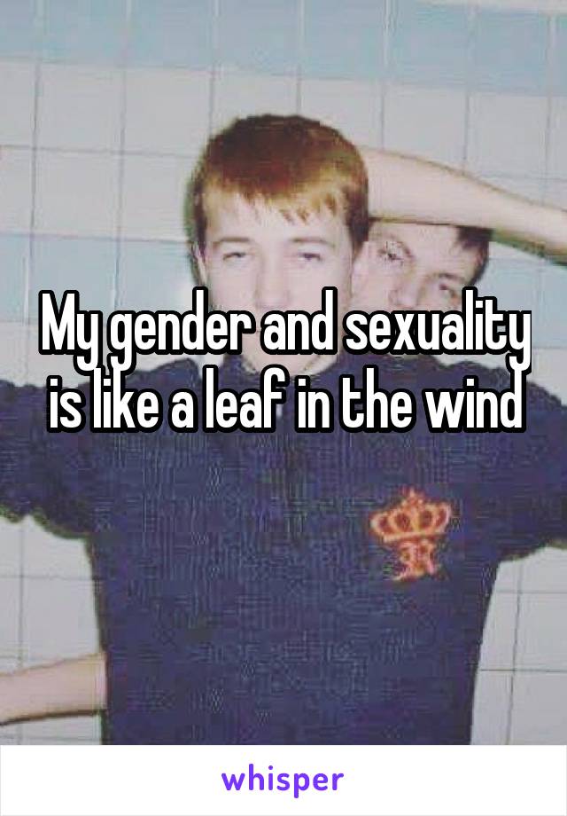 My gender and sexuality is like a leaf in the wind
