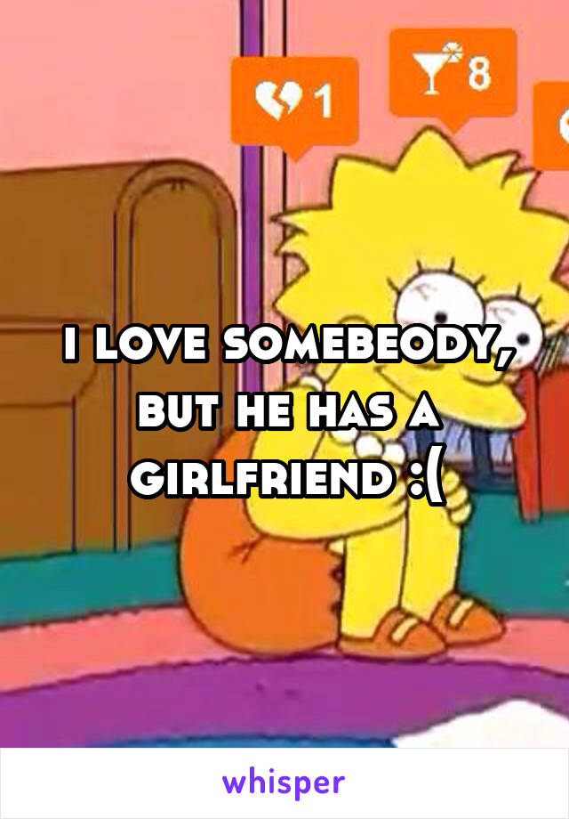 i love somebeody, but he has a girlfriend :(