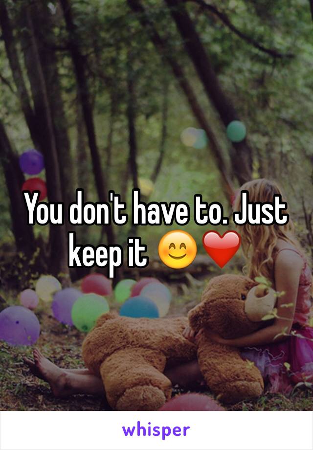 You don't have to. Just keep it 😊❤️