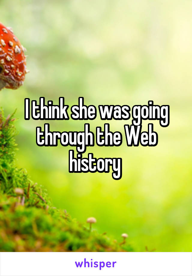 I think she was going through the Web history 
