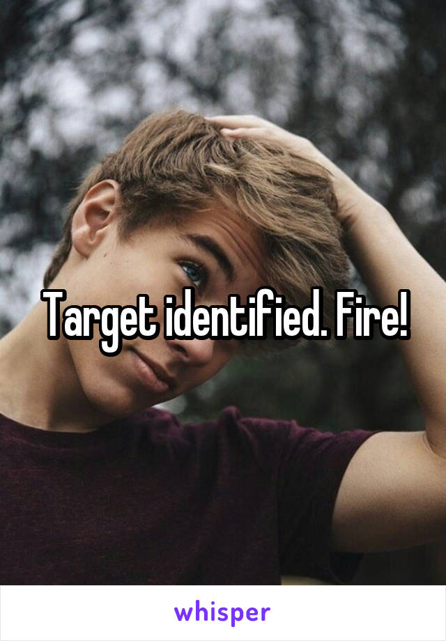 Target identified. Fire!