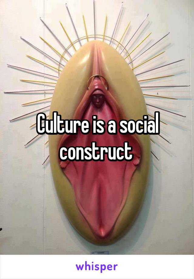 Culture is a social construct 