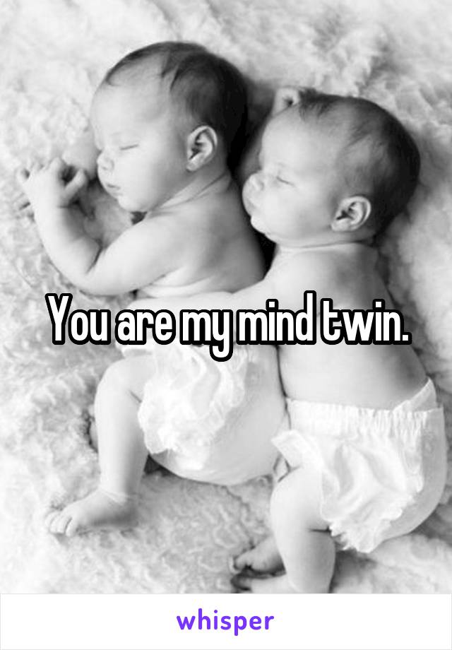 You are my mind twin.