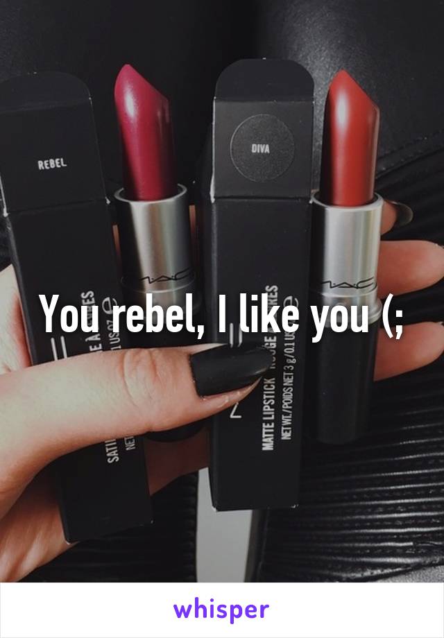 You rebel, I like you (;