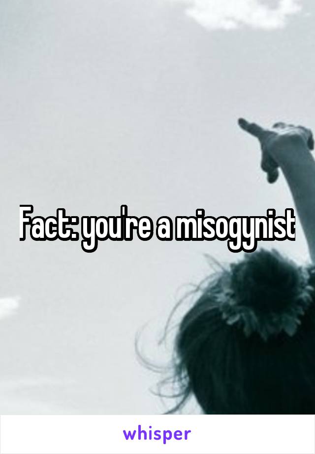 Fact: you're a misogynist